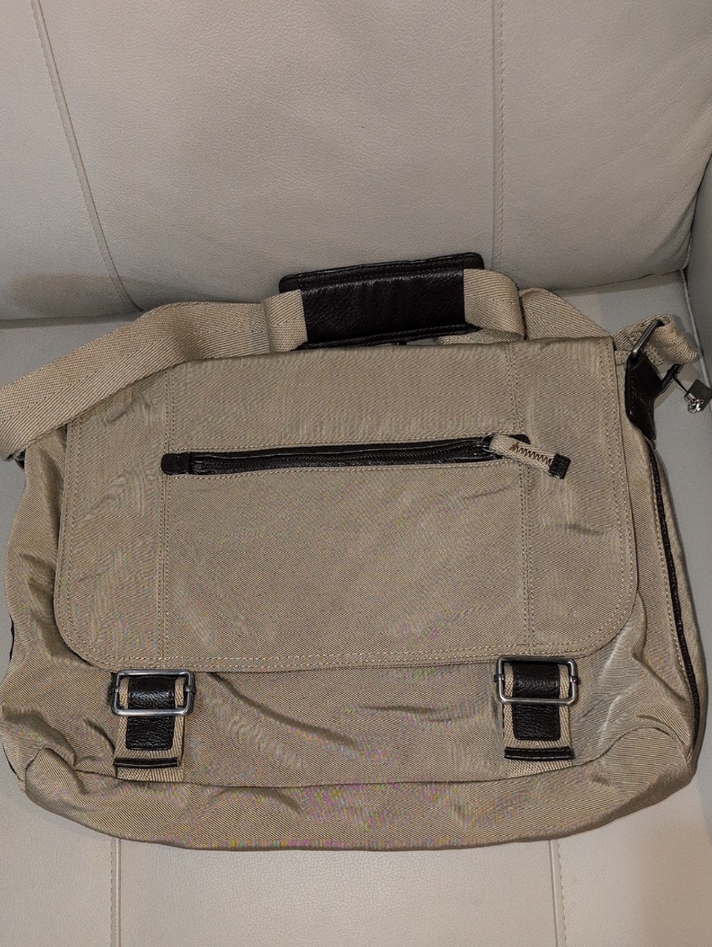 Banana Republic Beige And Brown Laptop Messenger Bag